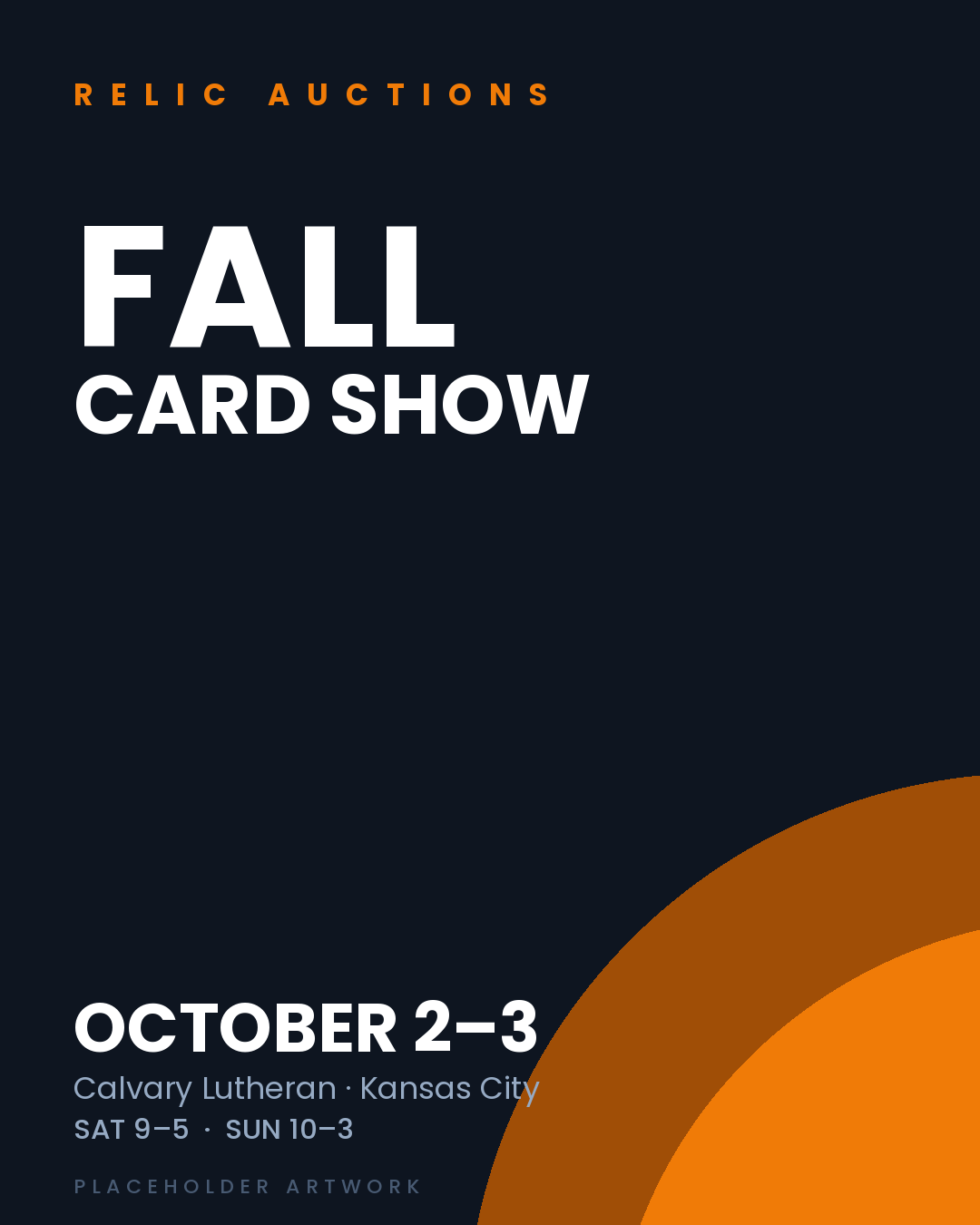 Fall Card Show — October 2–3, 2027 at Calvary Lutheran